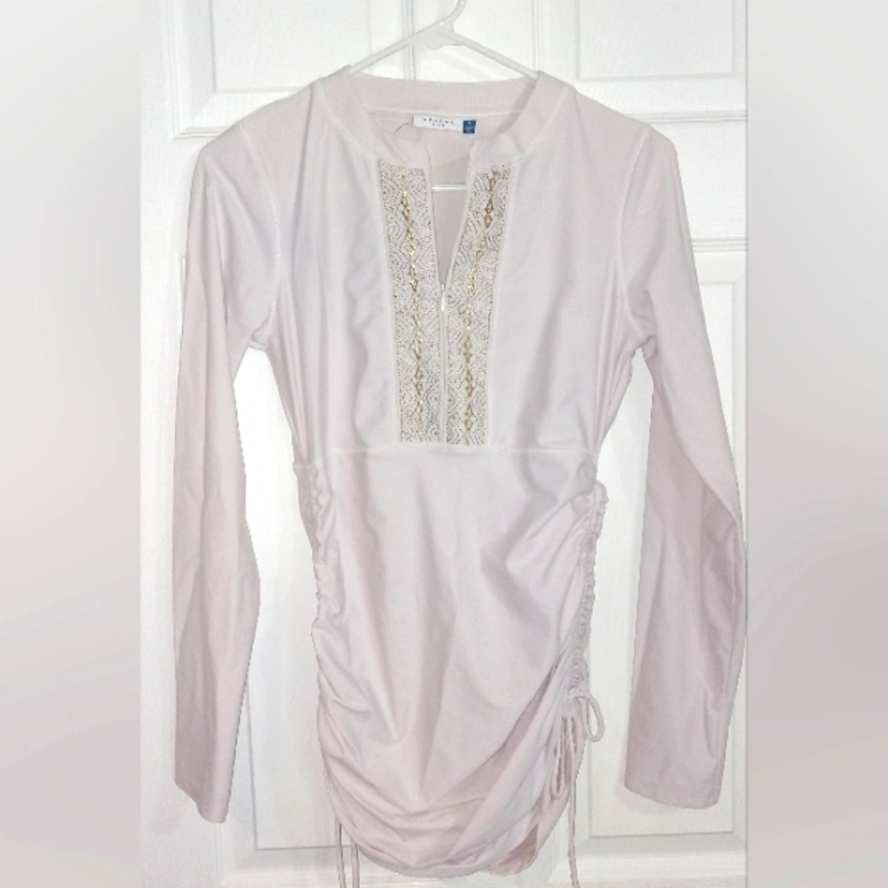 woman's white swim cover up Cabana size small